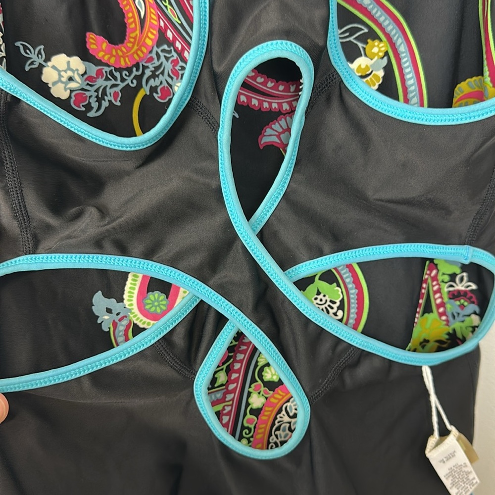 Athleta Reversible Paisley One Piece Swimsuit Sz S - Picture 8 of 10